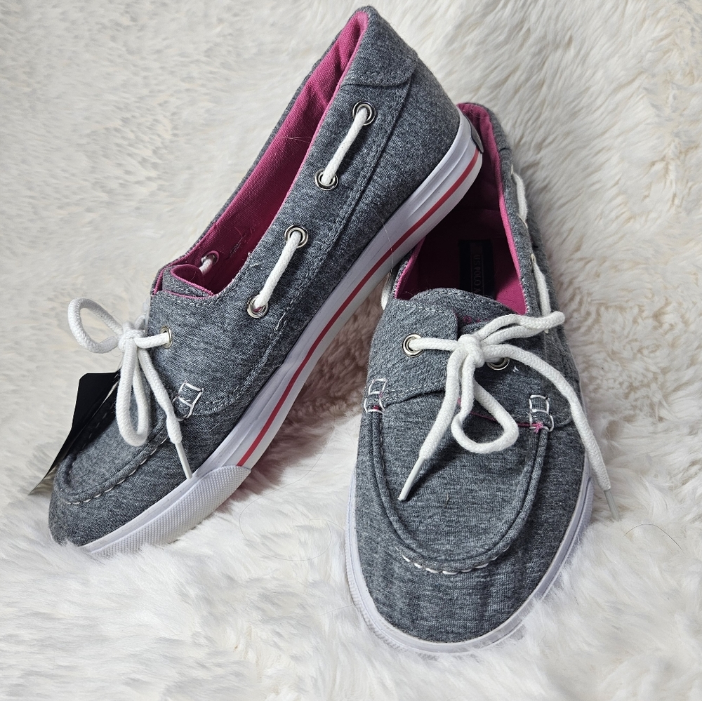 US Polo Assn Gray Boat Shoe
